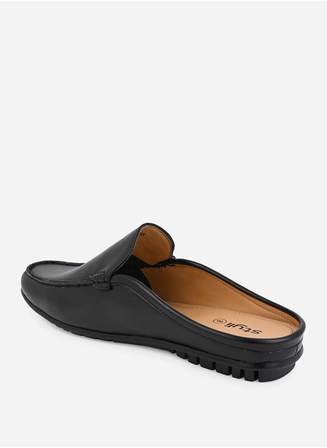 Styli Faux Leather Slip On Mules  - Image 4
