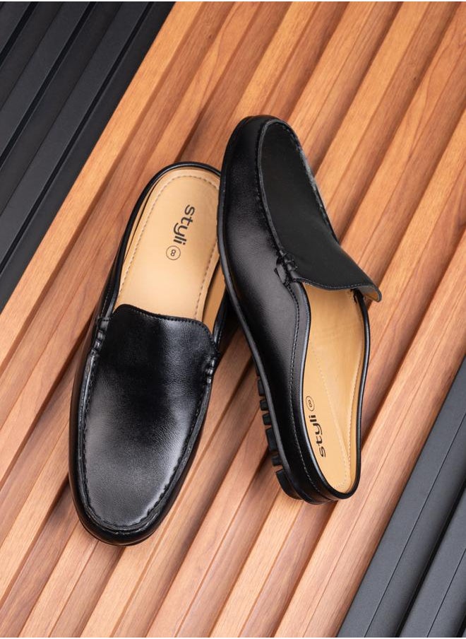 Styli Faux Leather Slip On Mules  - Image 1