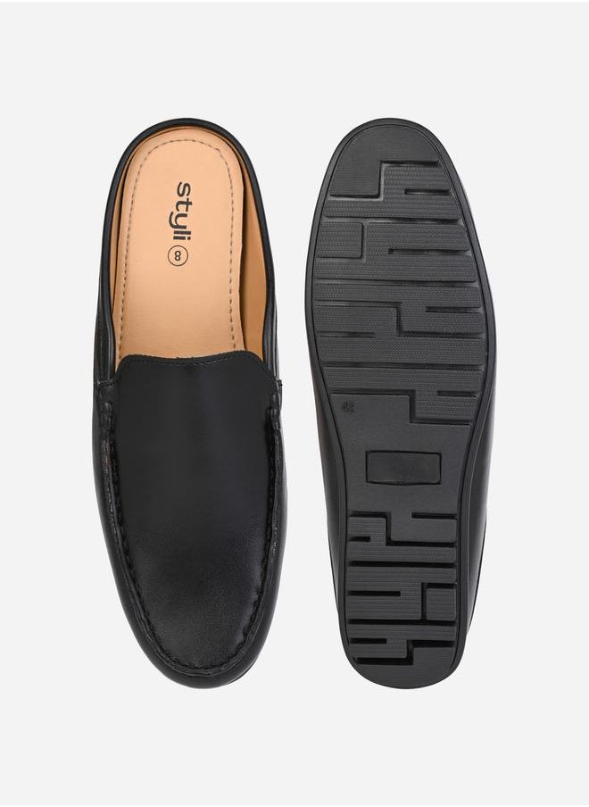 Styli Faux Leather Slip On Mules  - Image 5