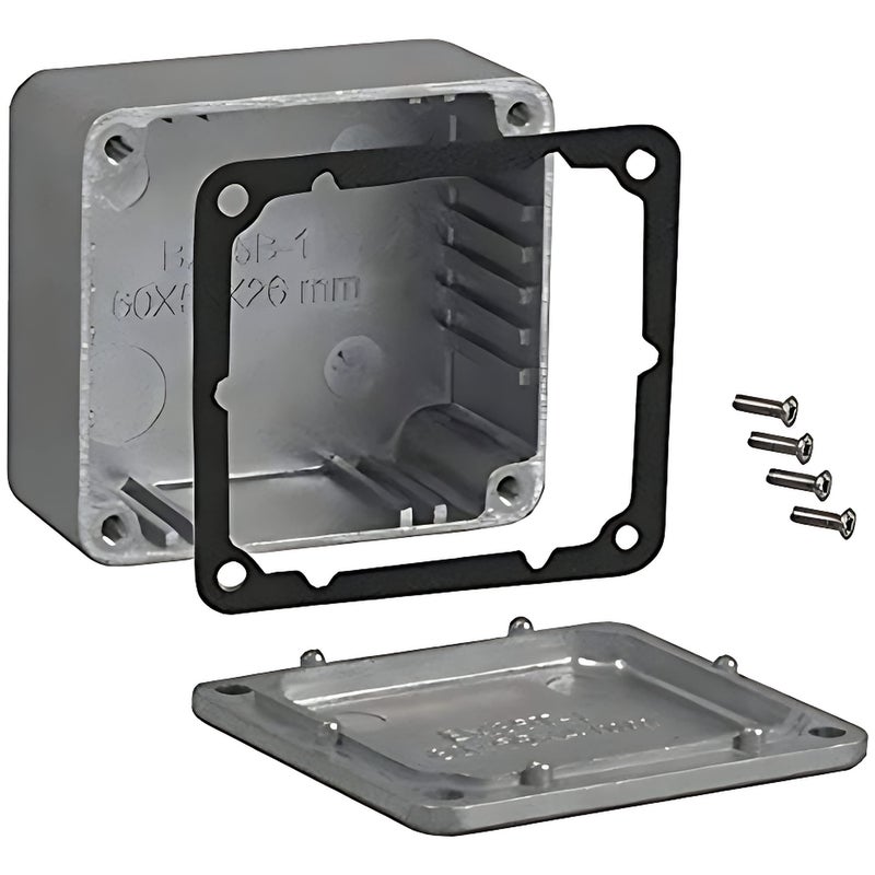 BUD Industries CN-5700 Die Cast Aluminum Enclosure 2.36" L x 2.16" W x 1.22" H, Natural - Image 4