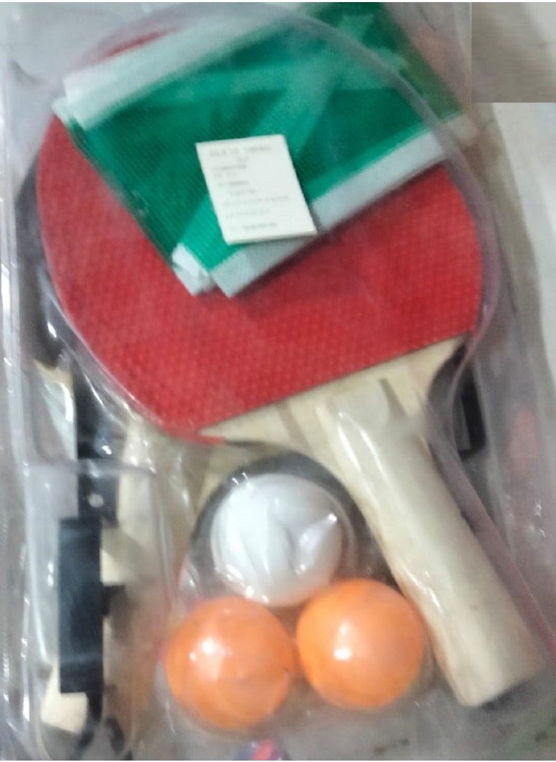 null - Table Tennis Racket with 3 Balls and Net Table Tennis Racket with 3 Balls and Net Set - MulticolorSet - Image 1