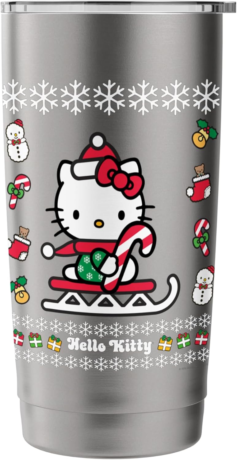 Hello Kitty Hello Kitty Ugly Christmas Sweater Shirt Stainless Steel Insulated Tumbler  - Image 3
