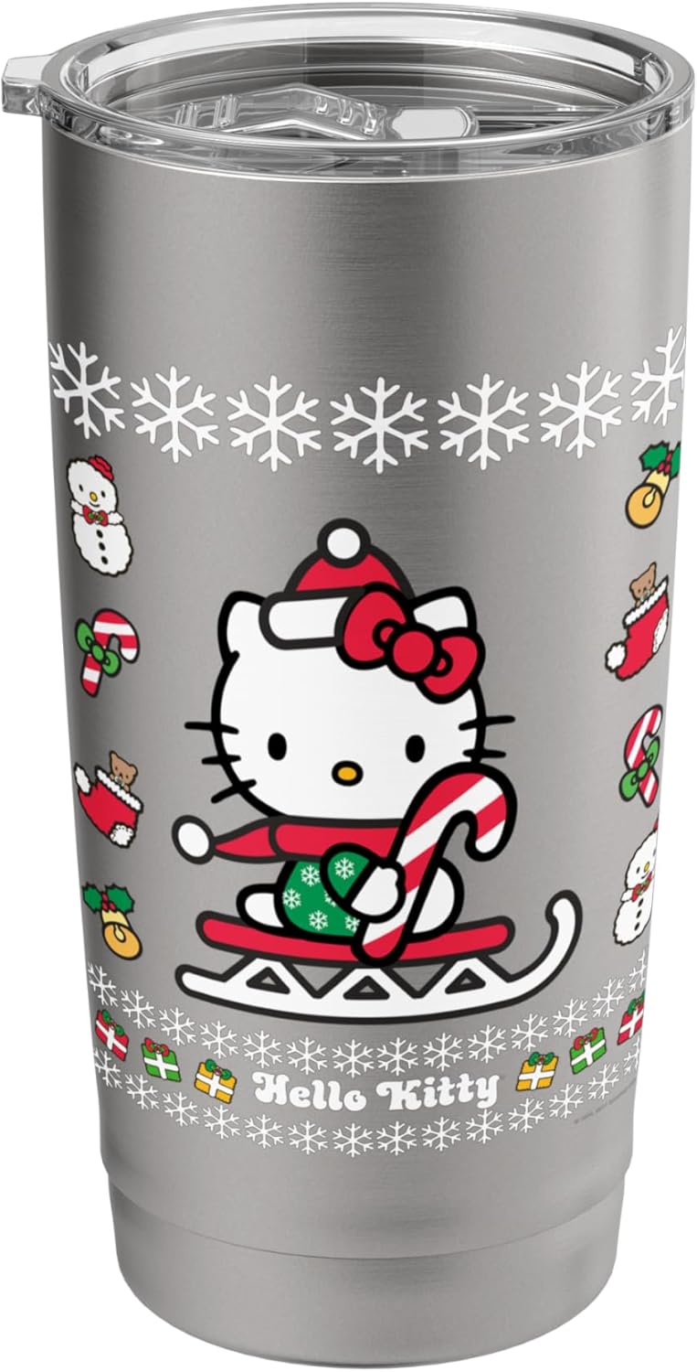 Hello Kitty Hello Kitty Ugly Christmas Sweater Shirt Stainless Steel Insulated Tumbler  - Image 1