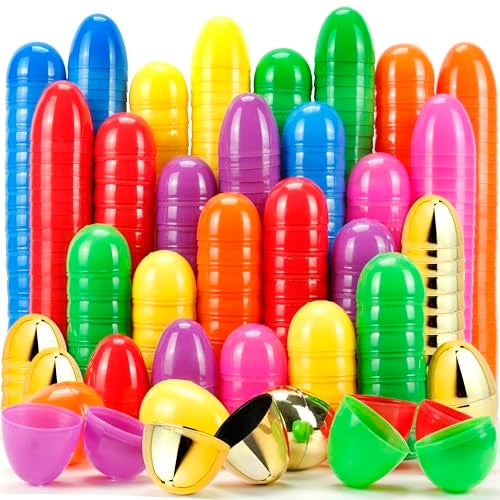 OCTERIC 210Pcs Easter Eggs 23 Fillable Colorful Mix Gold Plastic Easter Eggs Empty for Easter Hunt Easter Basket Stuffers Party Favor Classroom Prize Supplies - Image 1