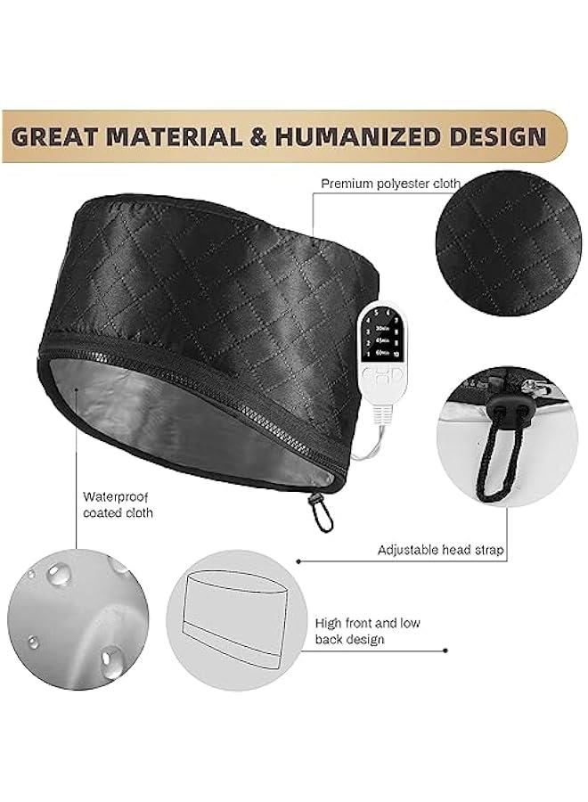 Hair Steamer for Natural Hair Home Use Thermal Heat Cap for Deep Conditioning w/10-level Heats Up Quickly 3 Timer Settings Steamer Cap for Black Hair Deep Conditioner Hot Hair Oil Treatment - Image 3