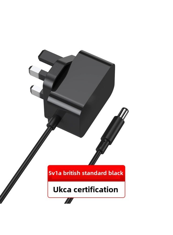 British Standard 5V1A Power Adapter UKCA Certification 5V1A Adapter 5V1A Hong Kong Universal White Power Supply-Color:5V1A Black-Specifications:DC Head 5.5*2.5 - Image 1