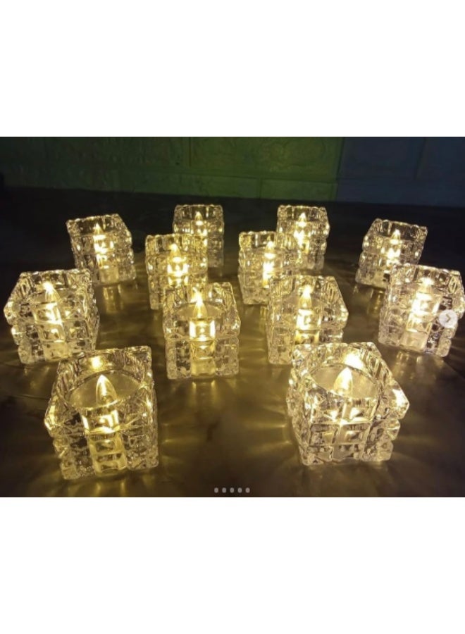 شمعة  زجاجية شفافة  مصنوعة من زجاج كريستالي فاخر وسميك، متعددة الاستخدامات، شموع نذرية لطيفة لديكور المنزل، قطعة مركزية للطاولة، حفلات الزفاف عدد 3 - Image 1