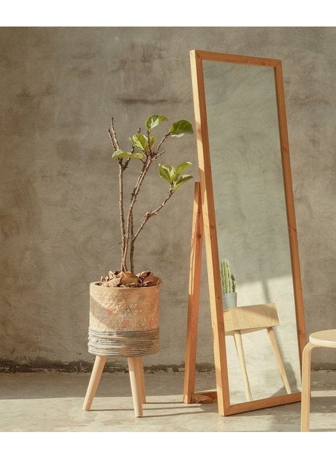 Art Wood Stand Mirrors Light Wooden  4X175X60 Cm 