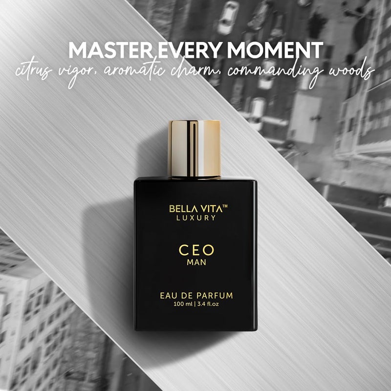 Bella Vita Luxury BellaVita Luxury CEO Man Perfume for Men (3.38 fl.oz) | Long-Lasting Men's Perfume with Lemon, Lavender, Tonka Vetiver & Moss Fragrance for Man | CEO Parfum for Men | Vegan & Cruelty-Free Fragrance - Image 2