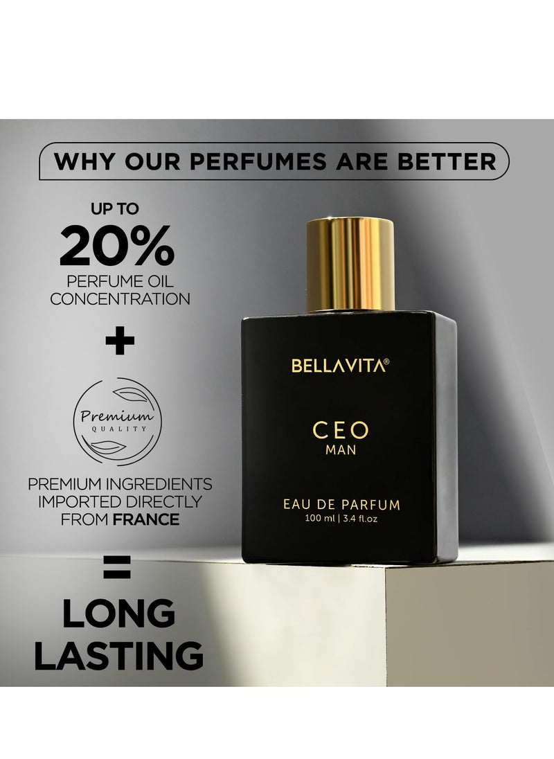 Bella Vita - CEO MAN Perfume for men (3.3 Fl.oz) - Eau De Parfum with Lemon, Lavender, Tonka & Agarwood | Long Lasting Perfume for men, Vegan & Cruelty Free | Gift for men - Image 1