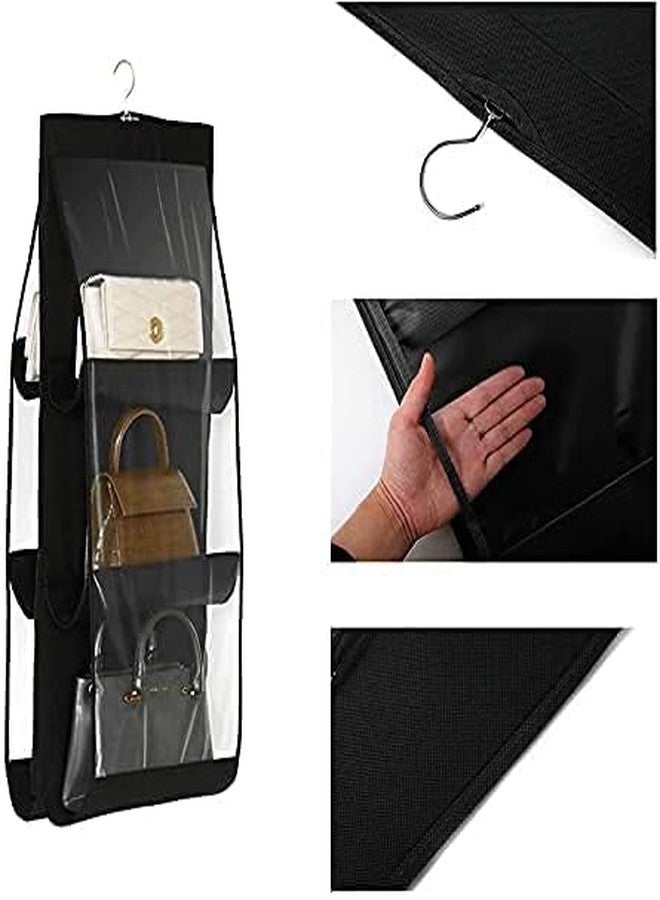 DHULKI Multi Purpose 6 Pockets In 1 Purse Pouch Wardrobe Rack Hanger Storage Holder Large Pockets Space Saving Organizer Big Capacity (Multi 6 Pockets) - Image 2