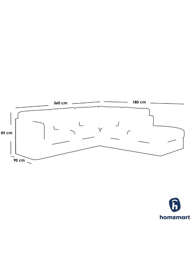 هومزمارت كنبة زاوية خشب سويدي و كتان - بني - Image 2