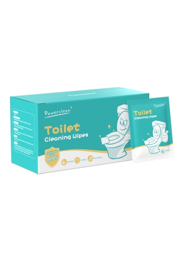 POWER CLEAN Single-Packaged Toilet Wet Wipes Can Be Easily Dissolved. They Are Sterilized And Portable, Allowing For Immediate Use And Flushing. They Provide 99% Antibacterial Protection For Each Cleaning Session. 50-Piece Pack. - Image 1