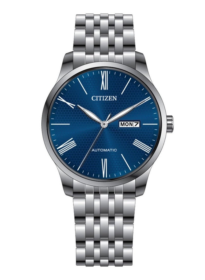 سيتيزن Mechanical Day & Date Automatic Men's Watch NH8350-59L, 40 mm Blue Dial, Stainless Steel Case & Bracelet, 50 m WR - Image 1