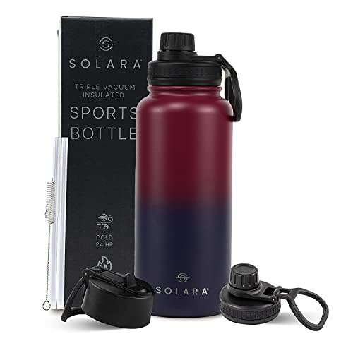 SOLARA Vacuum Insulated Water Bottle 1 litre | Hot Water Bottle | Hot and Cold Thermosteel bottle for Travel, Home, Office, School | Hot and Cold Sipper Bottle | Dark Intentions | 1L - Image 1
