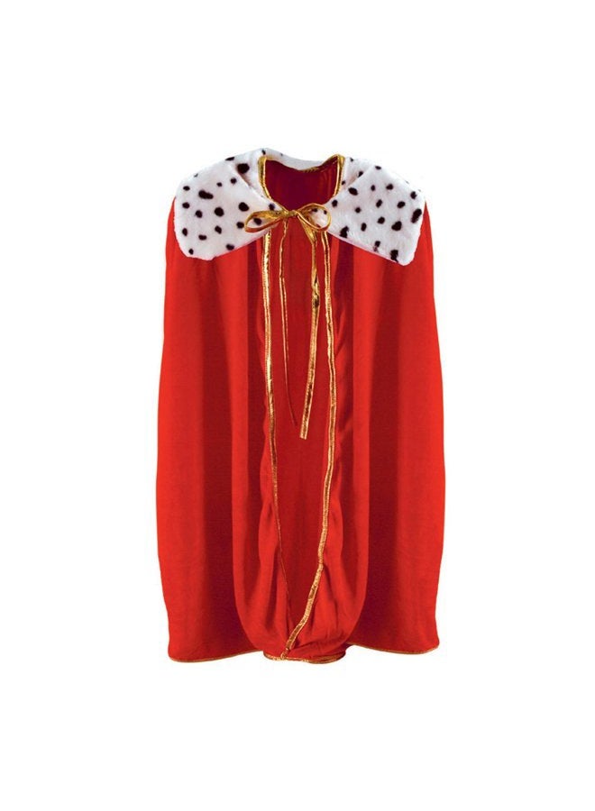 Beistle Child Size Red King Queen Robe, Fantasy Prince Princess Medieval Halloween Costume Cape Mardi Gras Accessory, 33"  - Image 1