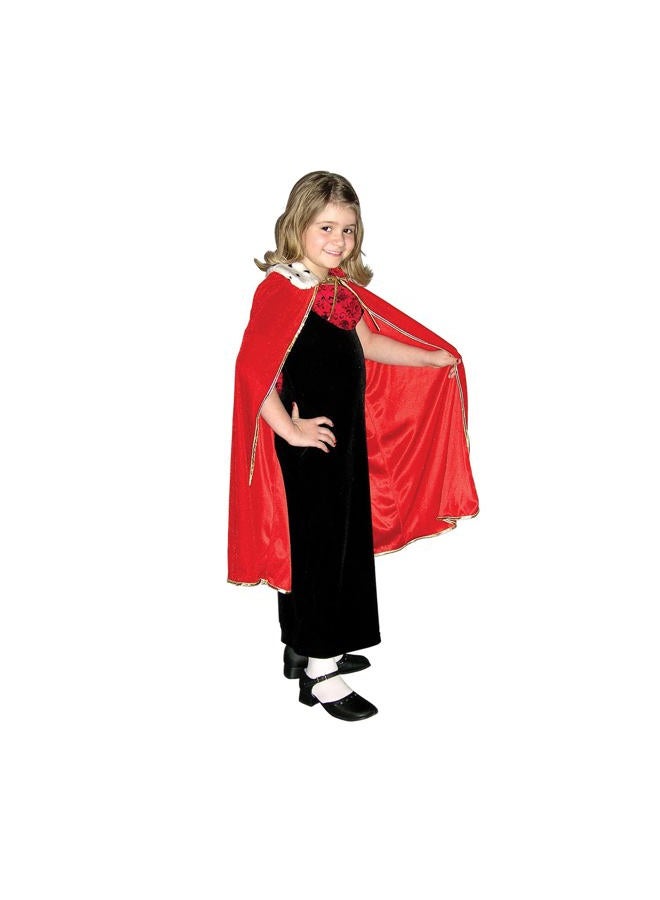 Beistle Child Size Red King Queen Robe, Fantasy Prince Princess Medieval Halloween Costume Cape Mardi Gras Accessory, 33"  - Image 3