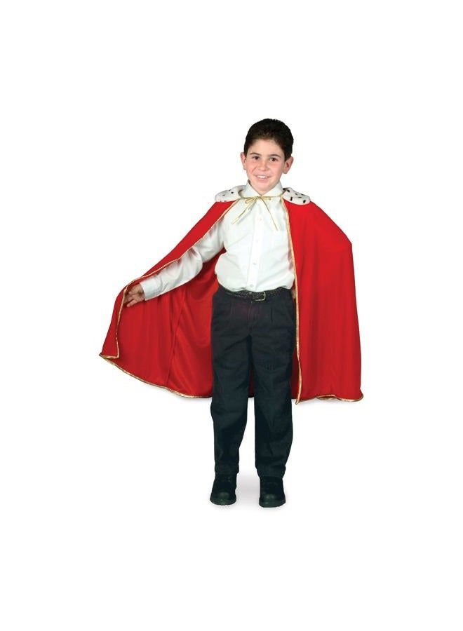 Beistle Child Size Red King Queen Robe, Fantasy Prince Princess Medieval Halloween Costume Cape Mardi Gras Accessory, 33"  - Image 2