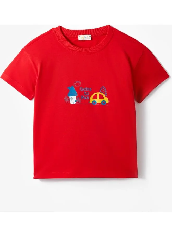 جون June Boy Tshirt Red - Yellow