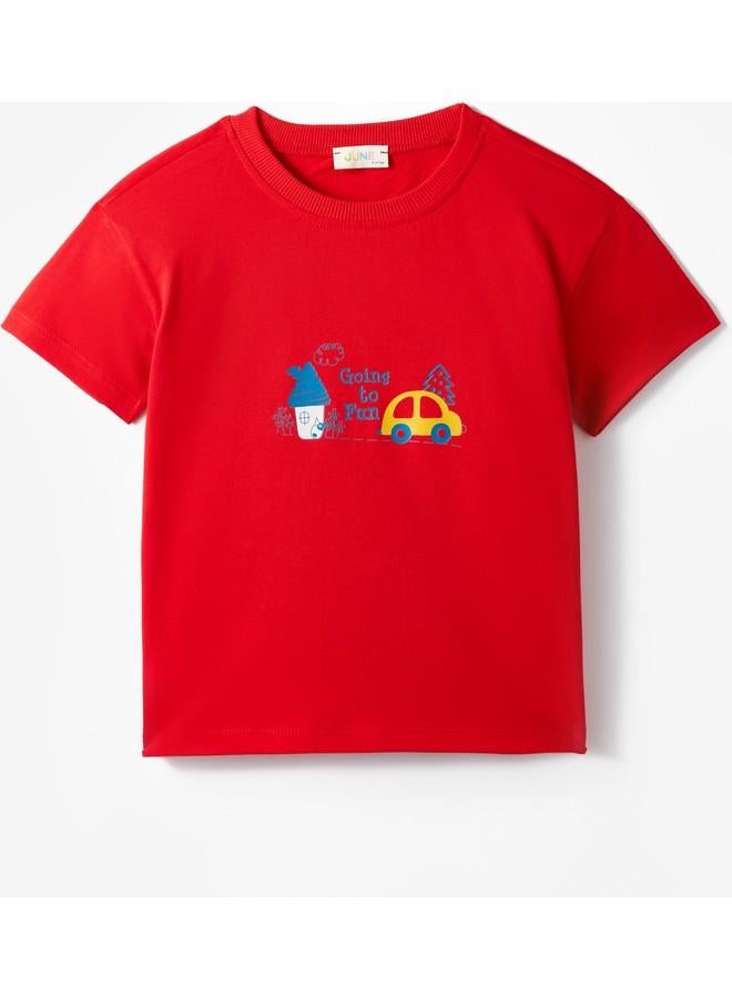 June Boy Tshirt Red - Yellow - Image 1