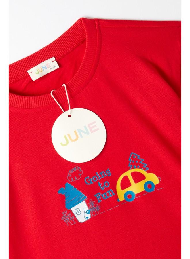 June Boy Tshirt Red - Yellow - Image 3