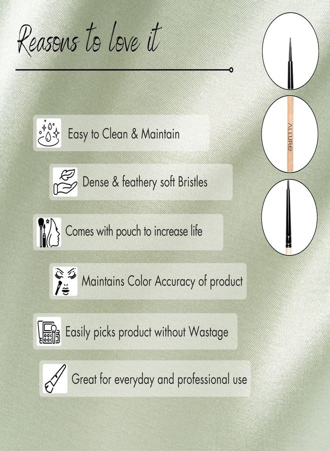 ALLURE Classic Eyeliner Makeup Brush, Bamboo, Wooden Color, Ultra-Fine Tapered Tip for Cat Eye and Wing Liner - Image 3