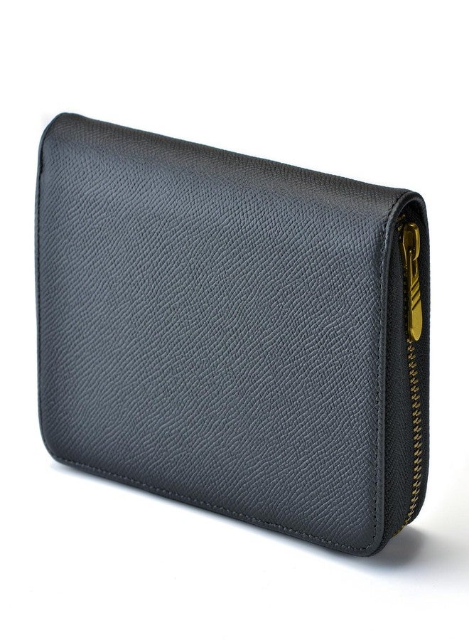Asvine Fountain Pen Case Genuine Leather Pen Case 10 Divided Slots Black, Rollerball Pen Holder Handmade Display Organizer Zippered Pouch - Image 1