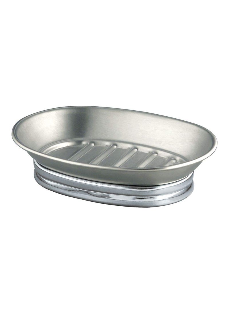 InterDesign iDesign York Metal Soap Saver, Holder Tray for Bathroom Counter, Shower, Kitchen, 4" x 5.5" x 1.5", Brushed Stainless Steel  - Image 4