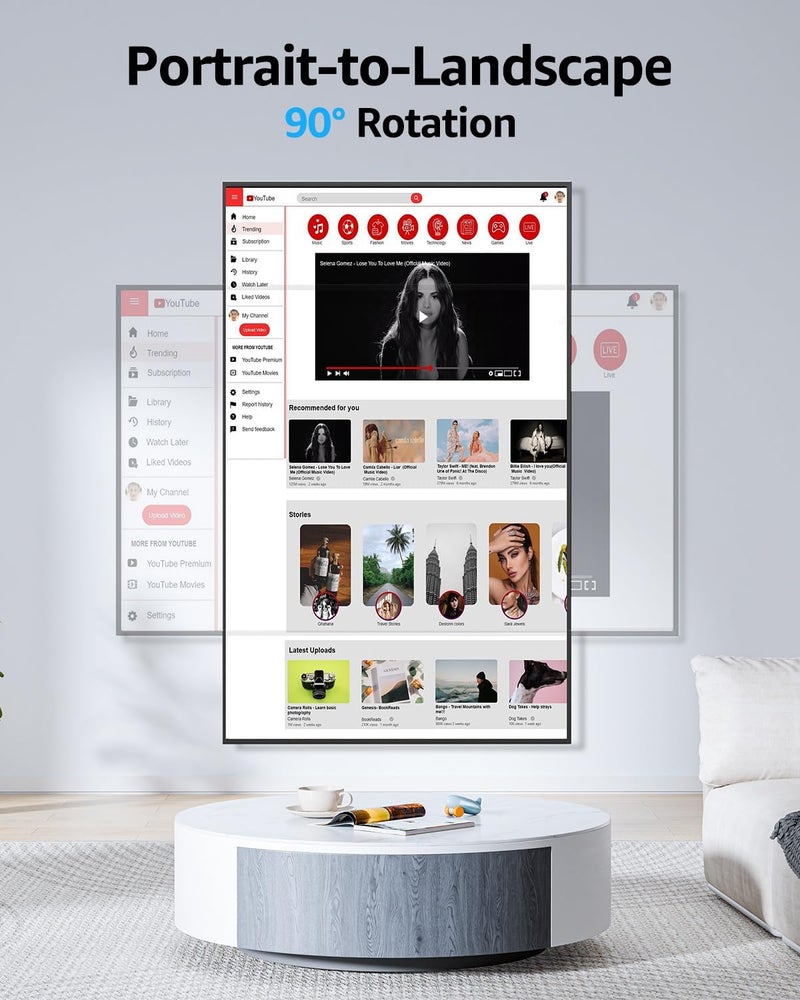 MOUNTUP Ultra Slim TV Wall Mount for Samsung The Frame/Neo QLED 8K/4K TVs, Low Profile TV Mount, Rotating 90 Degree Landscape to Portrait, Wall Mount Max VESA 400x400mm Hold up to 88 lbs MU0089 - Image 3