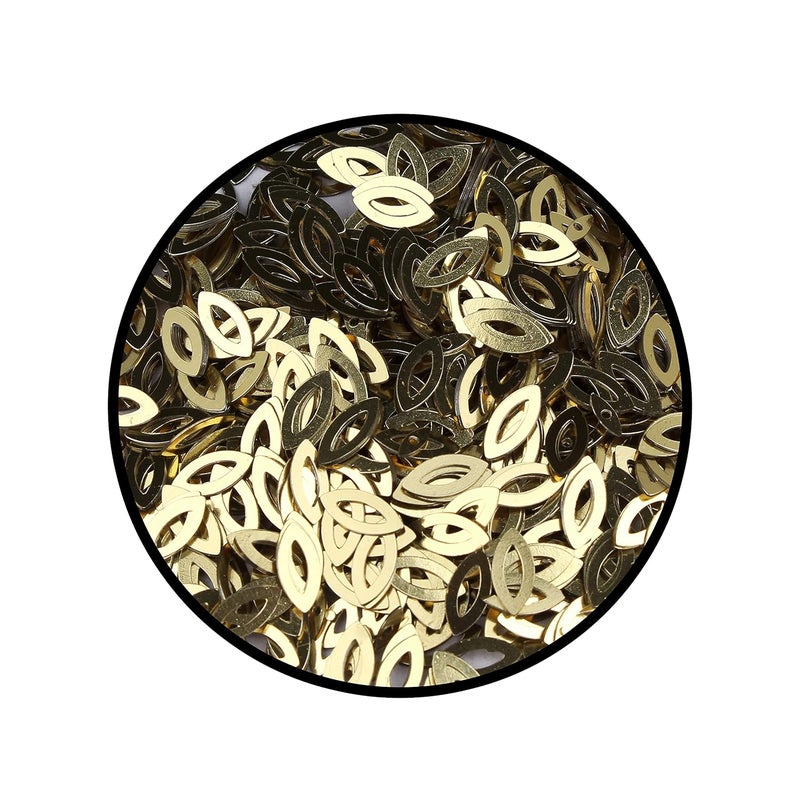 ELEGANT CASA Elegant Casa Golden Color Oval Shape Decorative Sequin Swing Patch for Clothes Jackets Jeans Blouse Saree Dress Decoration EcGolden Oval 60 Grams 