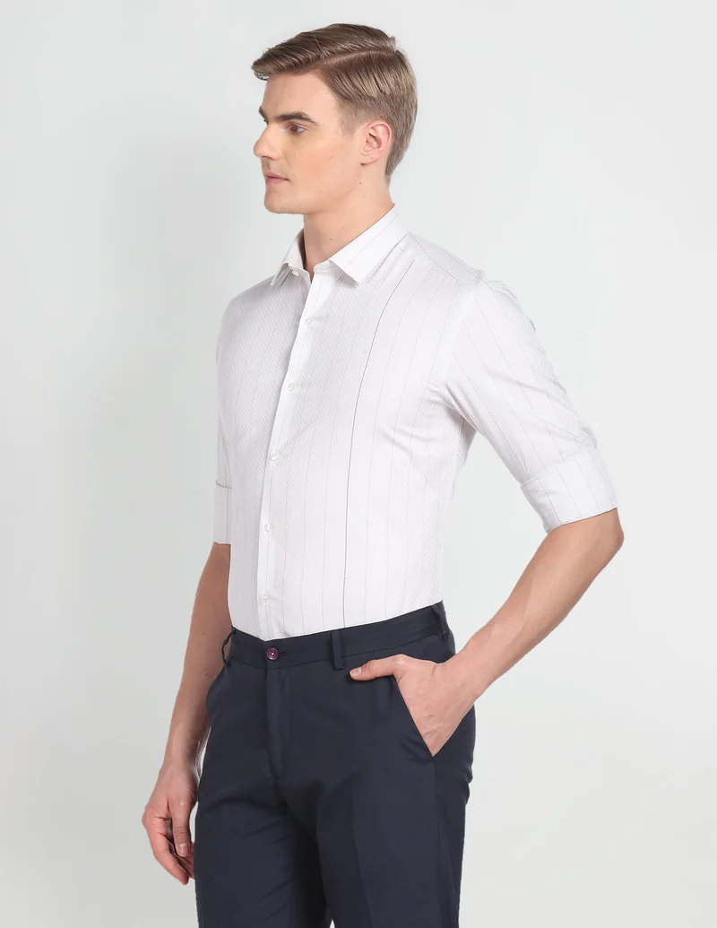 Arrow  Vertical Stripe Slim Fit Shirt for Men | Best Price UAE
