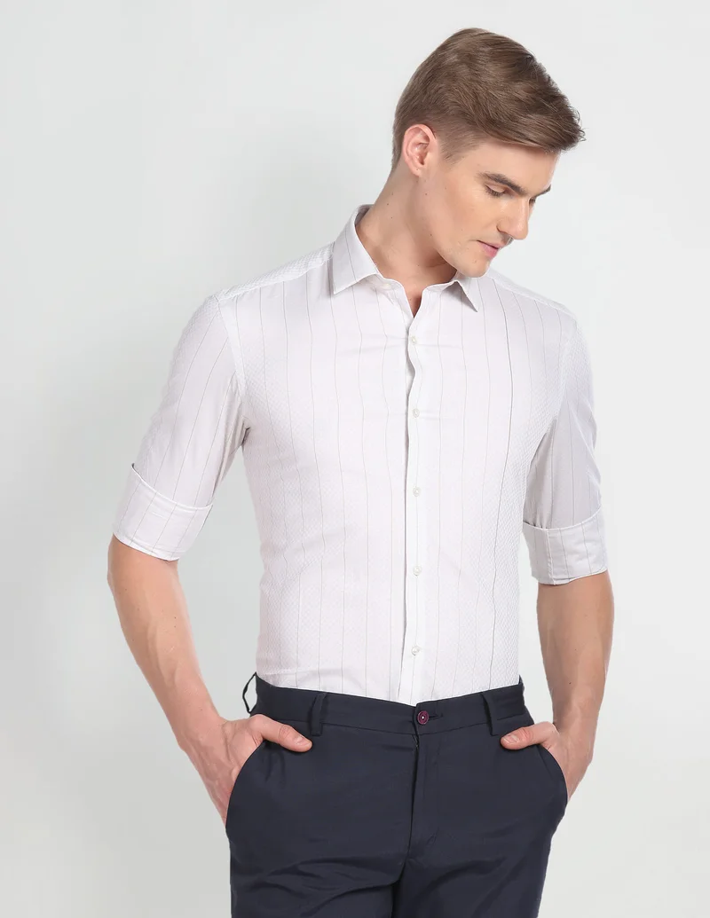 Vertical Stripe Slim Fit Shirt