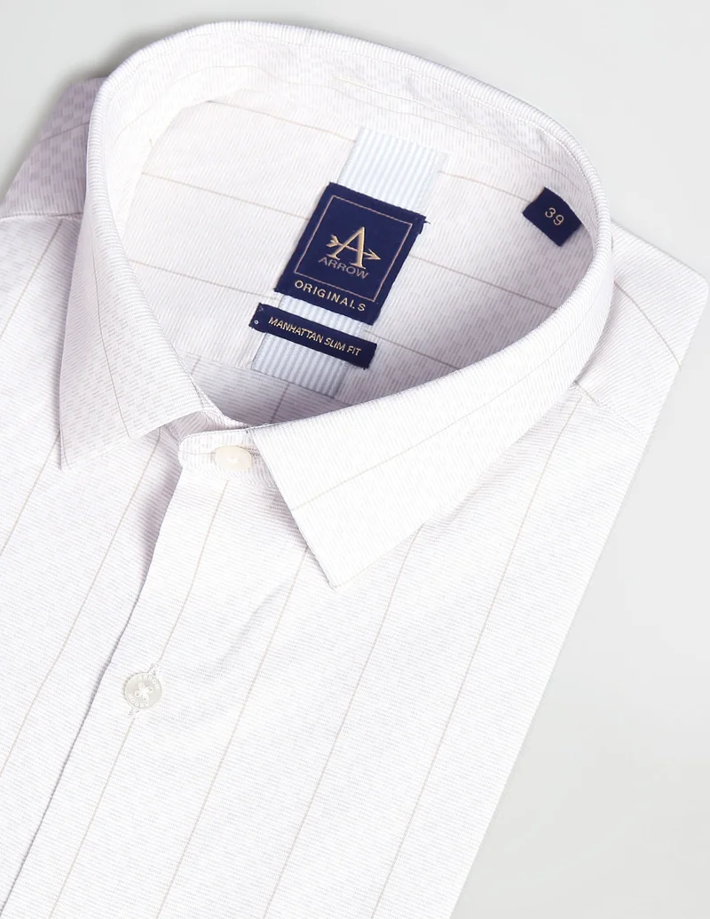 Arrow  Vertical Stripe Slim Fit Shirt for Men | Best Price UAE