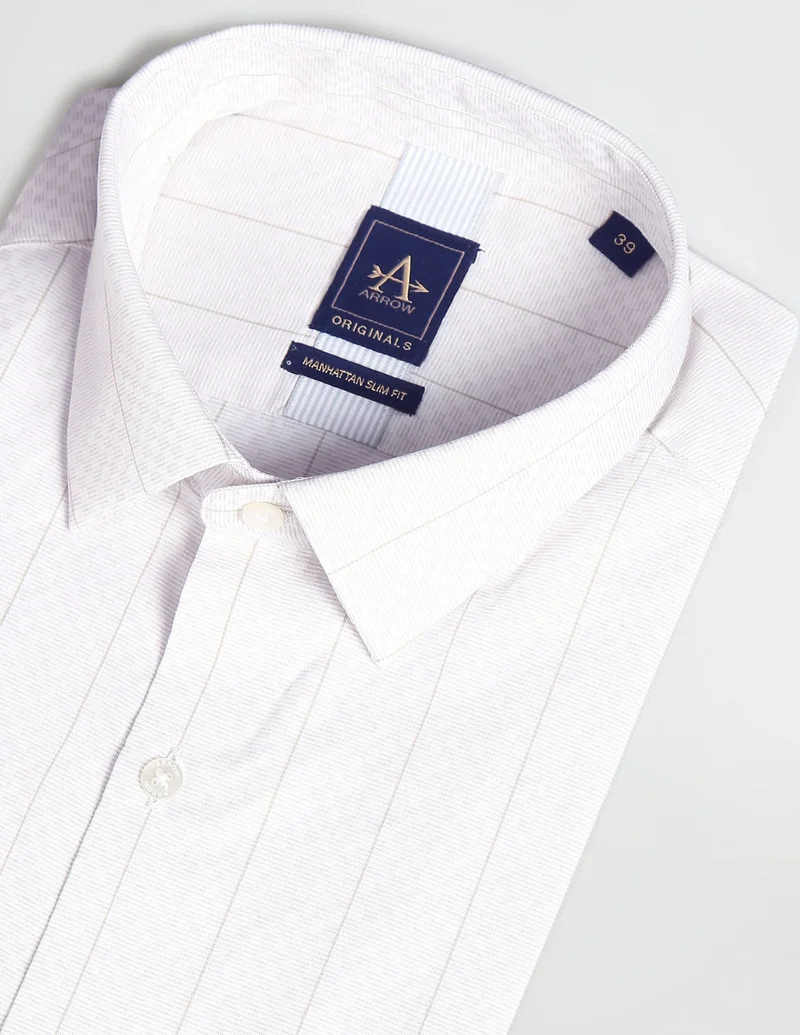 Arrow Vertical Stripe Slim Fit Shirt