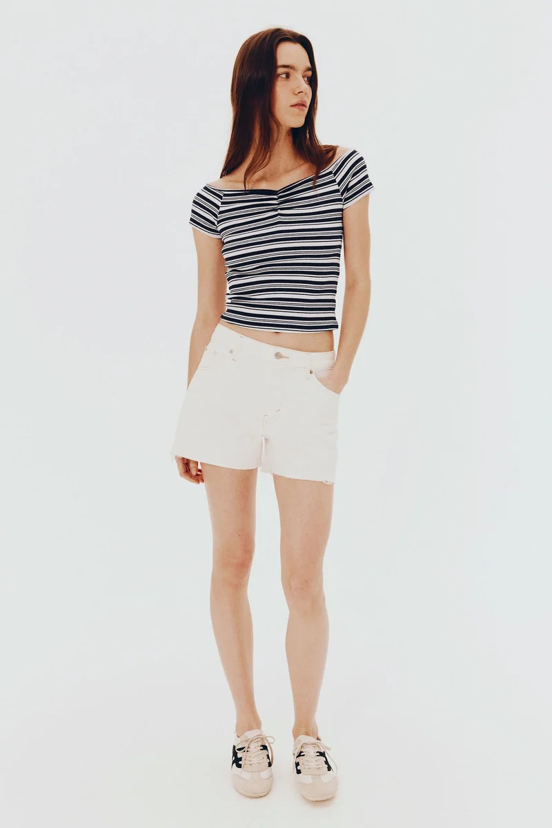 H&M Ribbed boat-neck top