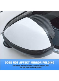 Generic Car Rear View Side Mirror Rain Shield, 4pcs Auto Truck Rear View Mirror Rain Eyebrow Sun Visor Universal Carbon Fiber Waterproof Rain Cover with 3M Fixing Sticker (Black)  - Image 3