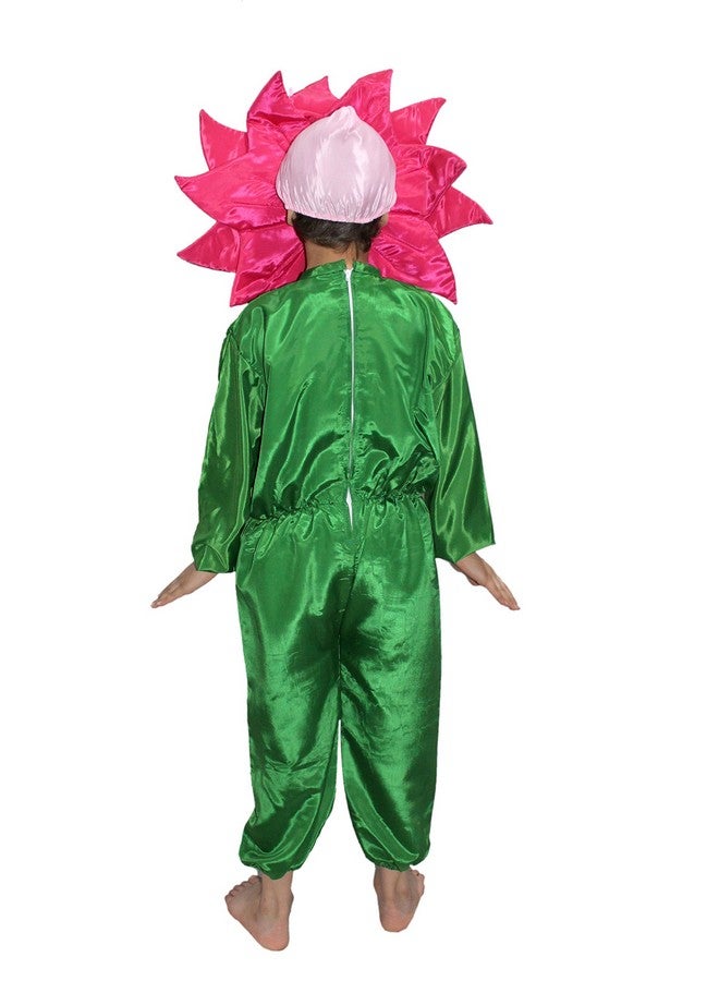 Kaku Fancy Dresses Polyester Nature Theme Magenta Flower Costume -Magenta-Green, 7-8 Years, For Boys & Girls - Image 4