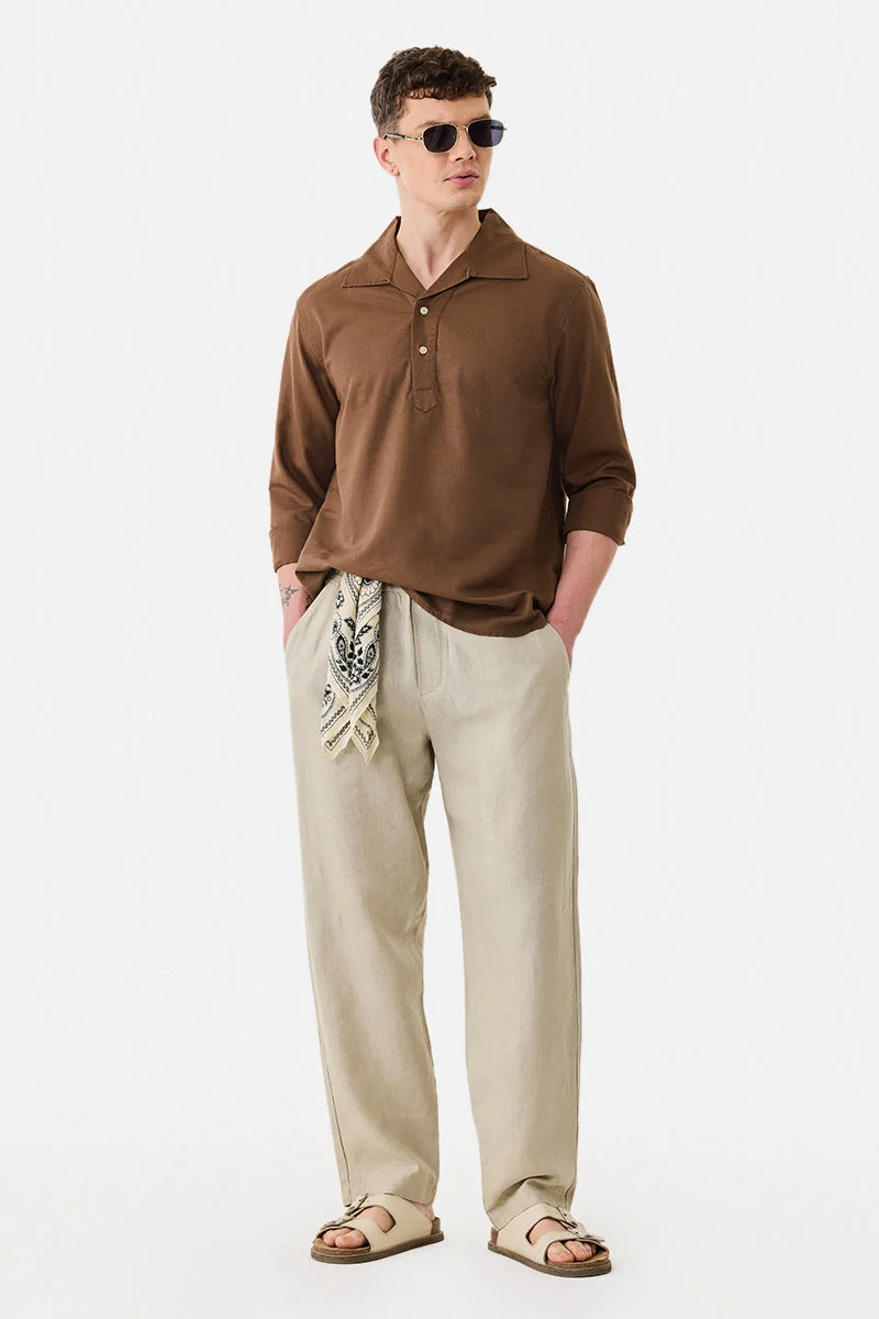 SNITCH قميص بوب أوفر من مزيج الكتان