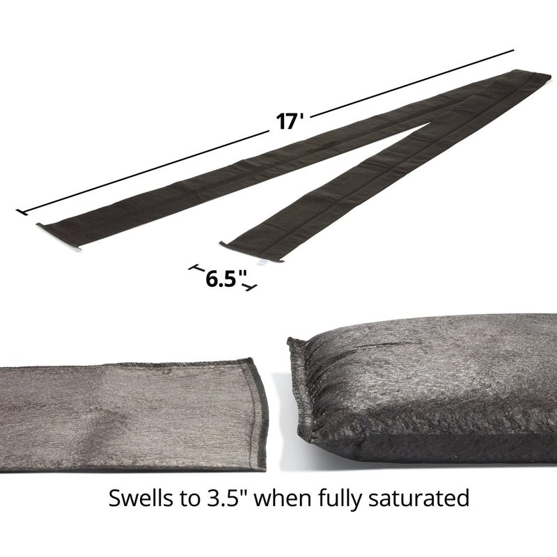 PIG Water Barrier | Sandless Sandbags for Flooding | 2 Pack | 17'L x 6.5"W x .25"H | Water Diverter | PM50418 - Image 2