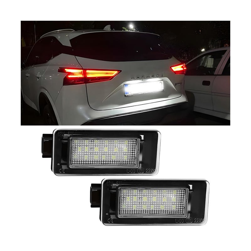 HZEL Car LED License Plate Light 2PCS Vehicle Rear Tag Lamp Assembly Automotive Tail Xenon Tag Lighting Kit Replacement Accessories Compatible with Altima Sentra Rogue Versa - Image 3