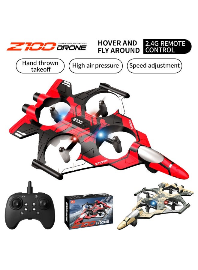 JAJEEK RC Plane Drone Toy with LED Lights, Remote Control Aircraft with Auto Hover Function, Beginner Friendly ABS Flying Jet Toy for Kids - Image 2