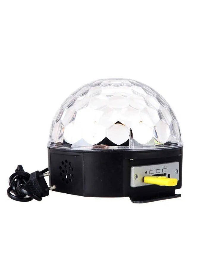 ELTRAZONE - RGB MP3 Magic Crystal Ball LED Light with Remote Control – Black/Clear, 19x19x17cm – Color-Changing LED Display, Music Sync Function, Perfect for Parties, Events, and Home Decor - Image 1