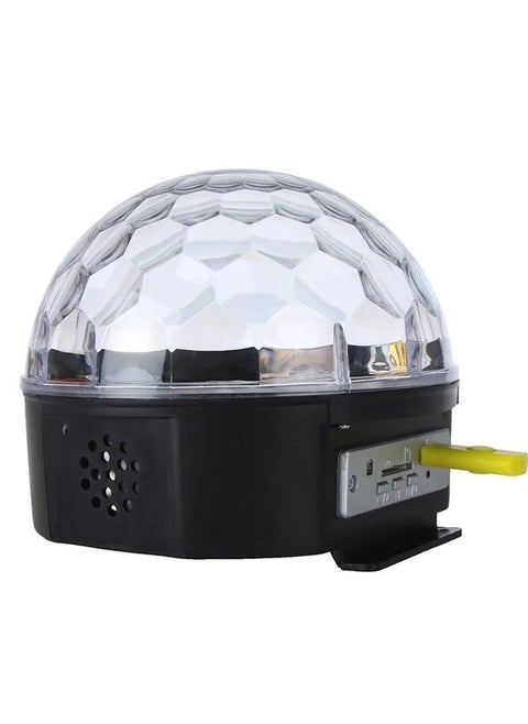 RGB MP3 Magic Crystal Ball LED Light with Remote Control – Black/Clear, 19x19x17cm – Color-Changing LED Display, Music Sync Function, Perfect for Parties, Events, and Home Decor