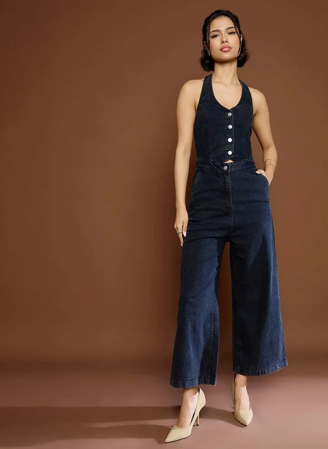 Cotton Halter Neck Jumpsuit for Women