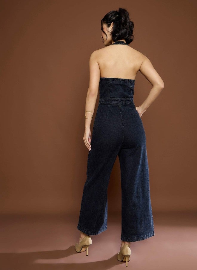 ساسافراس جمبسوت قطن بياقة هالتر للنساء - Image 4