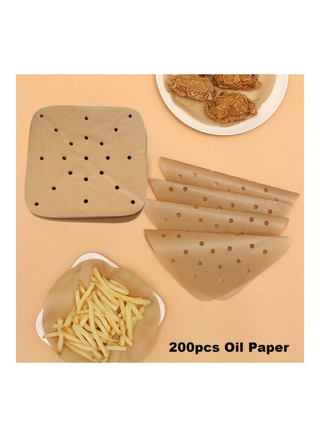 200-Piece Heat Resistant Air Frying Pan Paper brown - Image 4