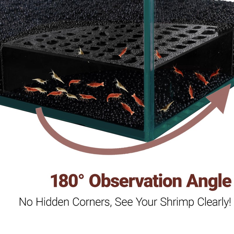 HERPDEN 2-Pack Black Shrimp Hides for Aquarium - Stealth Cave with Multi-Sized Holes, 180Â° Viewing & Stable Hides for Cherry/Dwarf Shrimp - Image 4