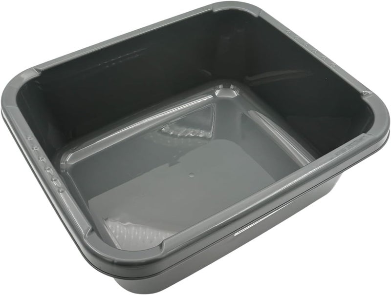 B&D Felix Rectangular Plastic Basin – Grey, 34 × 40.5 × 15.2 cm, 14L Capacity, Multi-Purpose Storage - Image 1