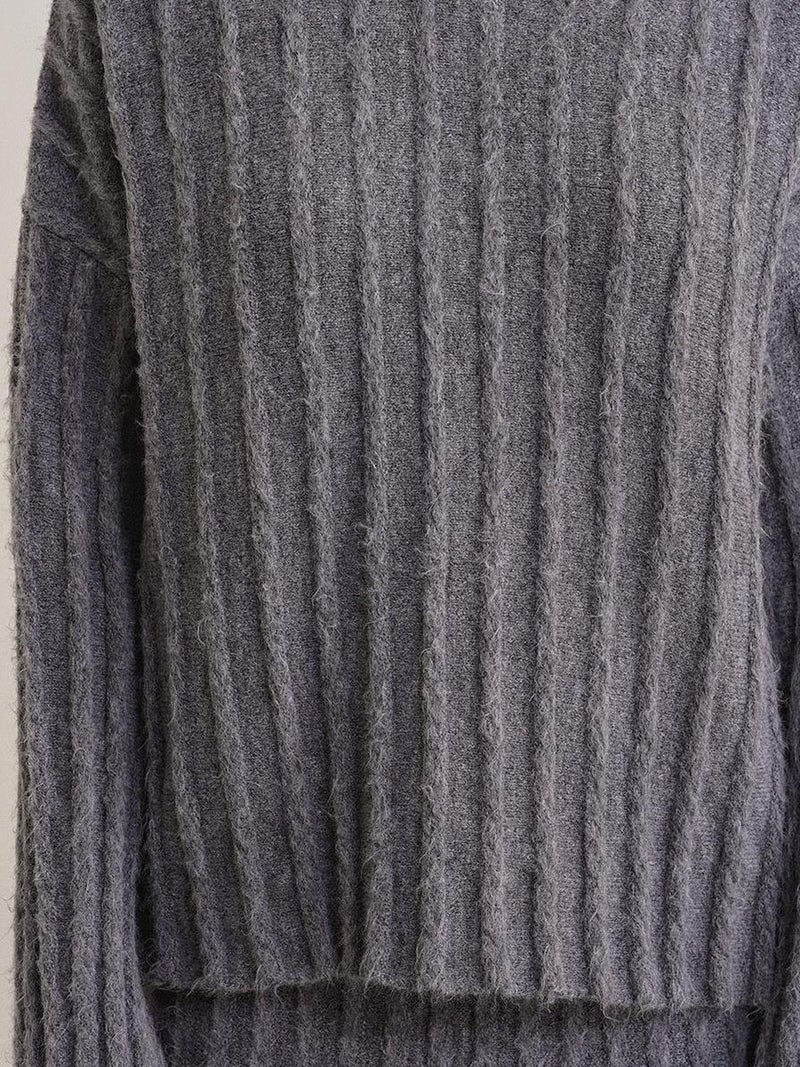 Mixray Textured Oversized Sweater & Skirt Knit Co-ord Set - Image 3