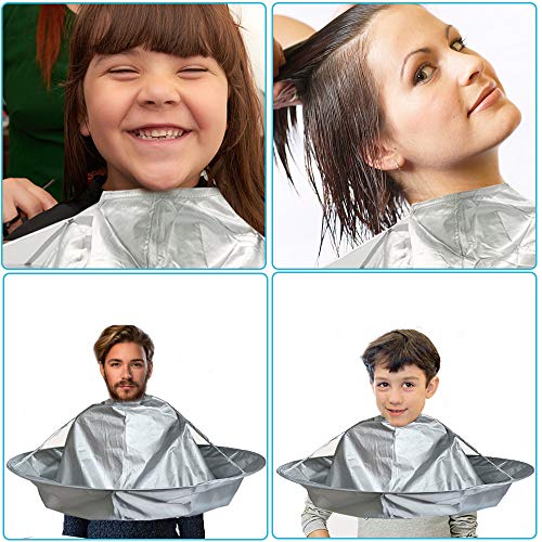 Jolfay Hair Apron Cape Hairstylist Simple Design Pattern Hair Cutting Cloak Beard Shaving Umbrella Waterproof Cape Barber Home Salon Haircut Hairdresser Apron Cloth for Adult Kids - Image 3